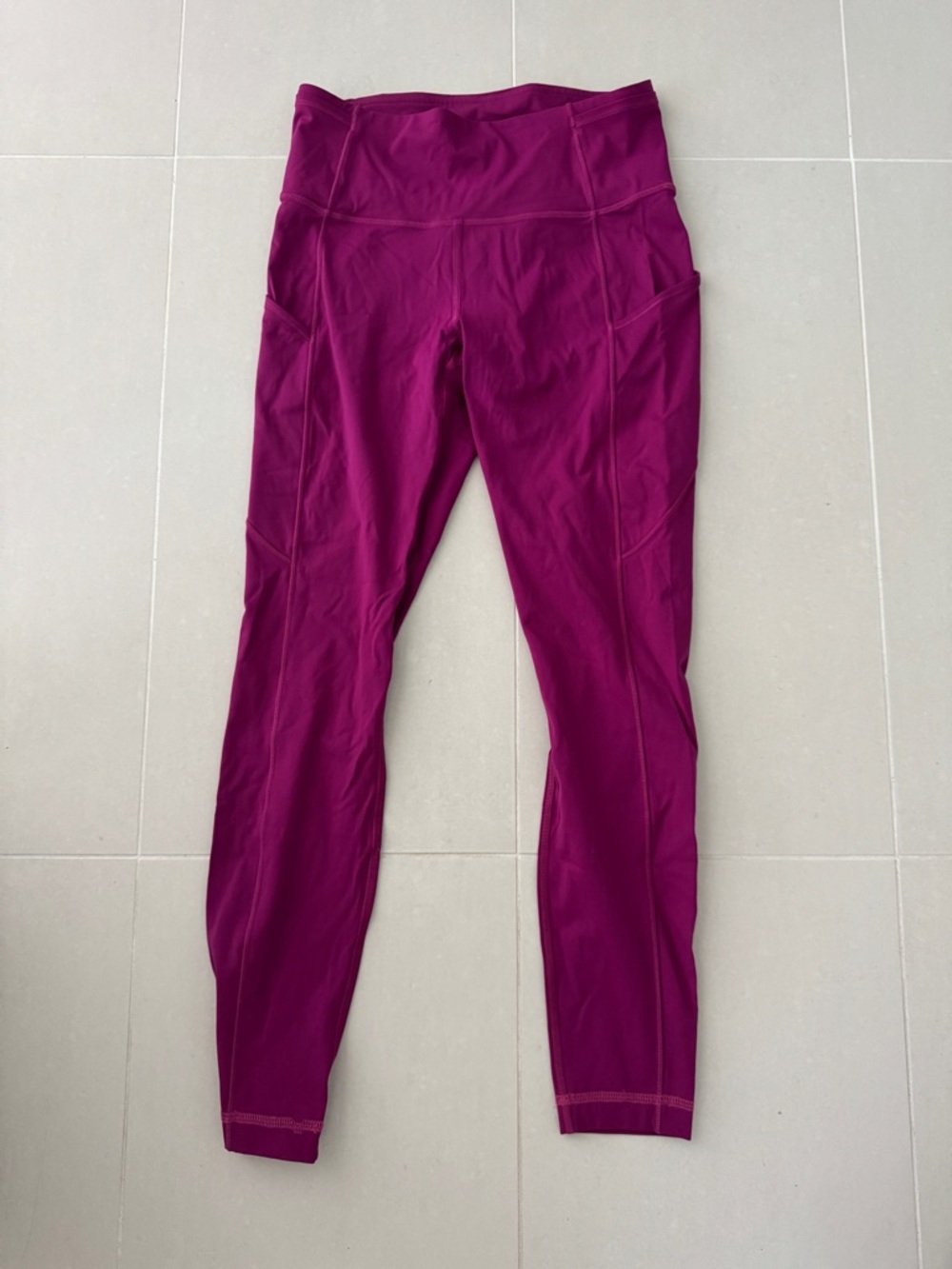 High-Waisted Magenta Lululemon running Leggings